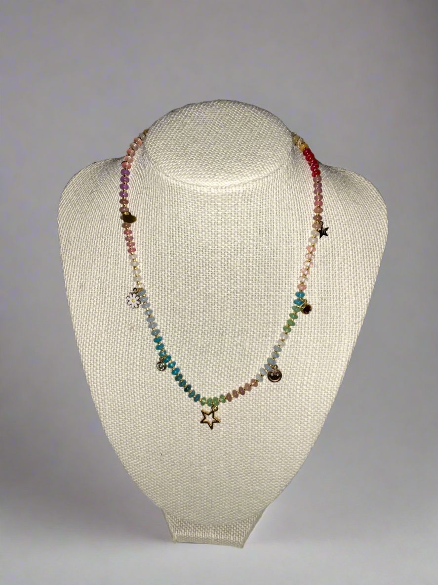 Short Colorful Beaded Necklace-thin