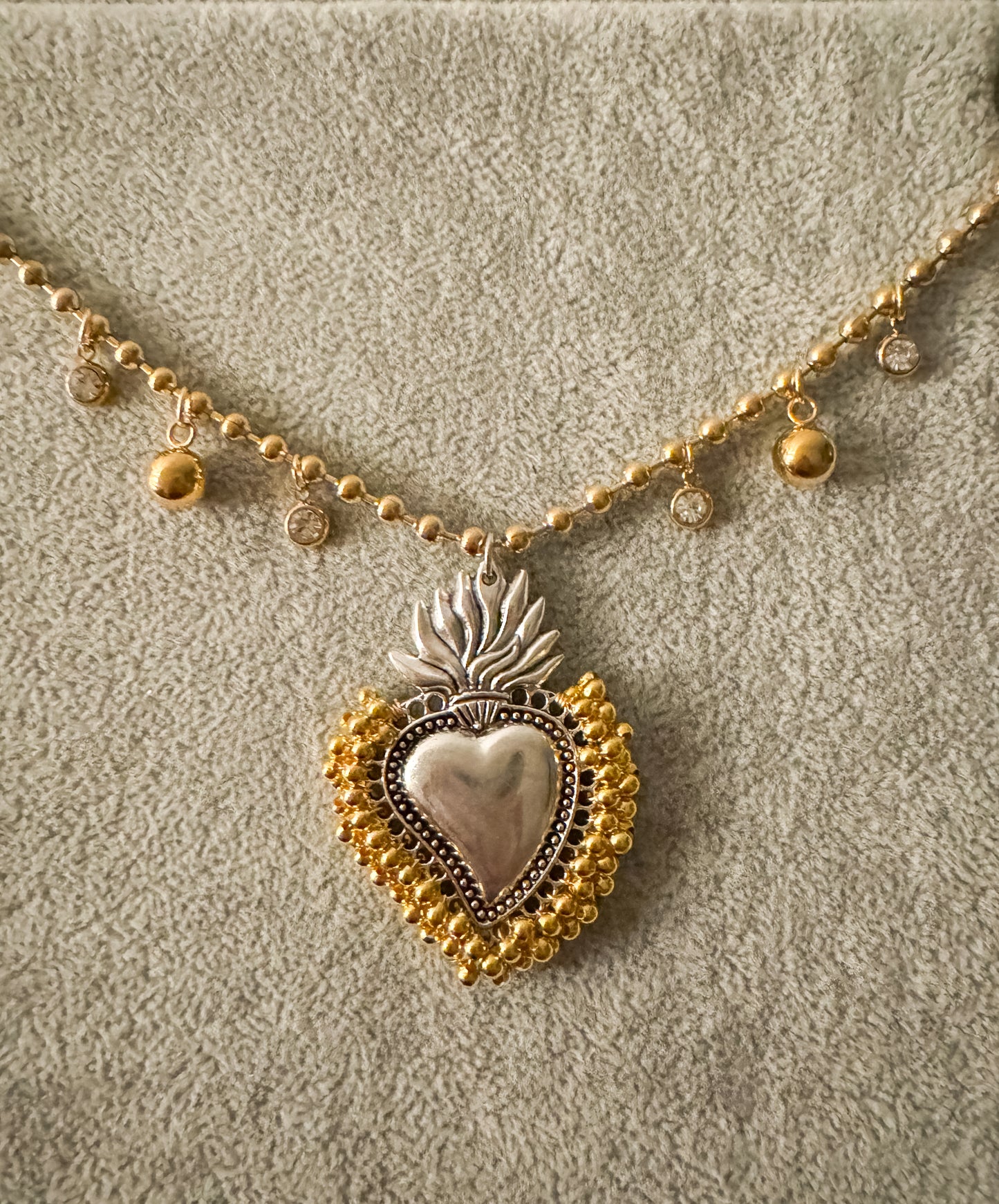 Gold Beaded Sacred Heart