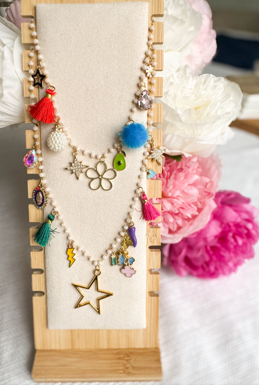 Multi Layer Beaded Chain + Multi Fun Charms